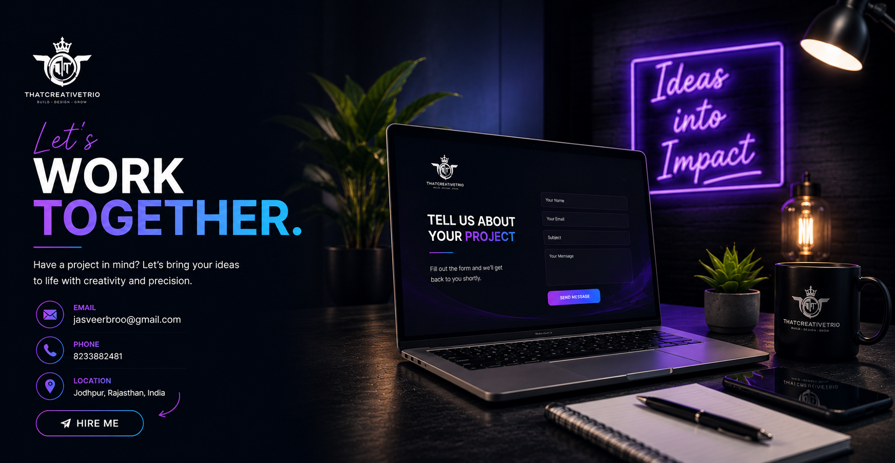 Hire Jasveer Borana — That Creative Trio, web designer in Jodhpur